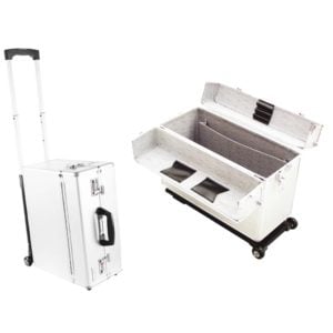 Kufer fryzjerski aluminiowy, na kółkach